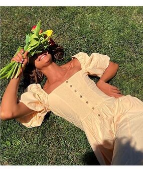Free People Ain't She A Beaut  Midi/Maxi Dress in Vintage Peach FLAW